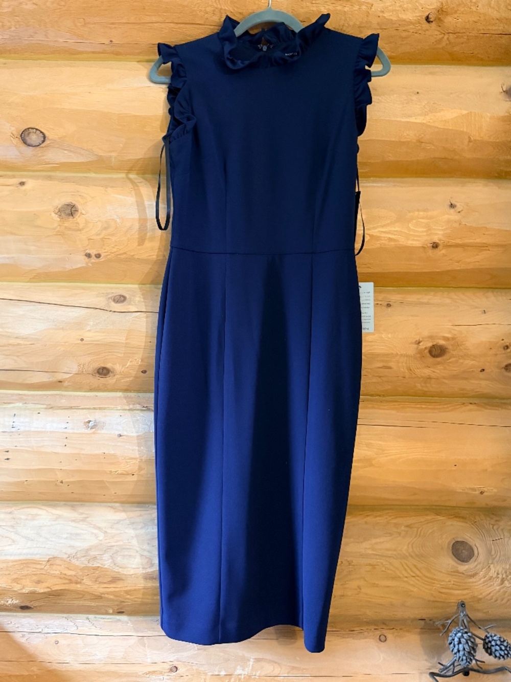 Navy Maggy London sleeveless cocktail dress